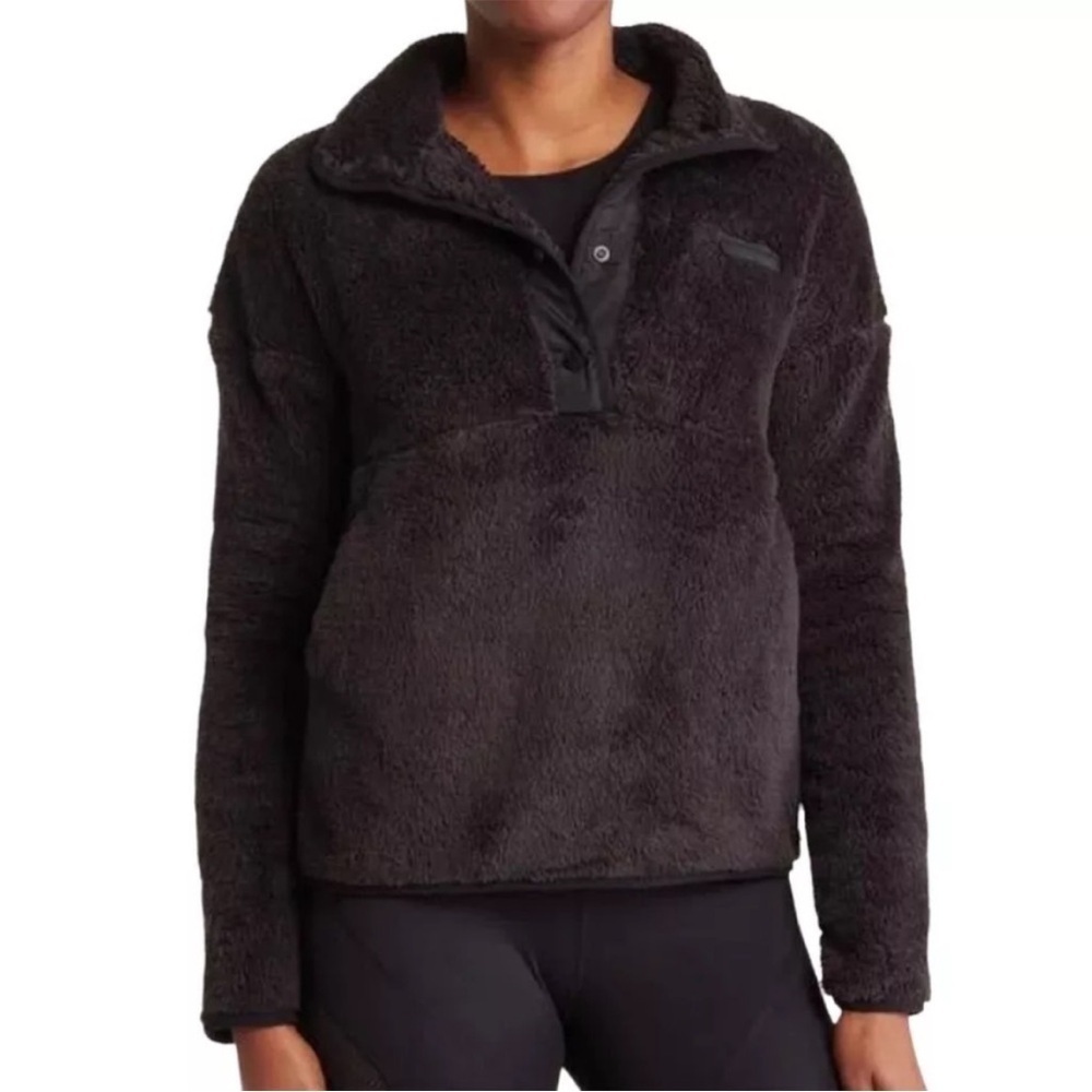 SPYDER Women's Black Sherpa Fleece Pullover Jacket Large